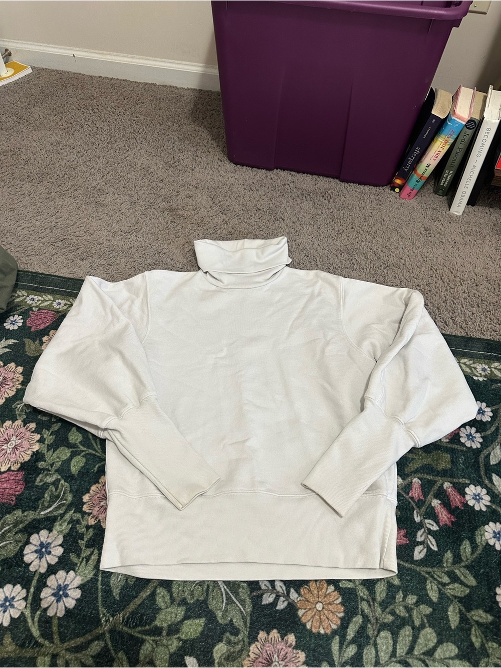 Agolde Cream Ribbed-Neck Sweater